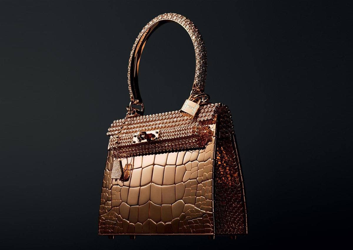 Hermès Kelly Crocodile with Pavé Diamonds